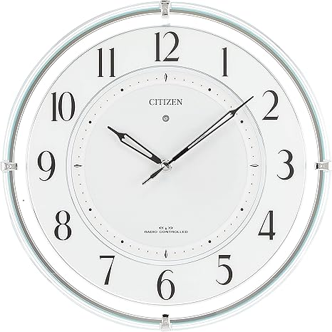 Amazon Co Jp リズム シチズン 掛け時計 電波 アナログ ソーラー 補助電源 M851 グリーン購入法 適合商品 秒針なし 緑 Citizen 4my851 005 F34 6 5 2cm ホーム キッチン