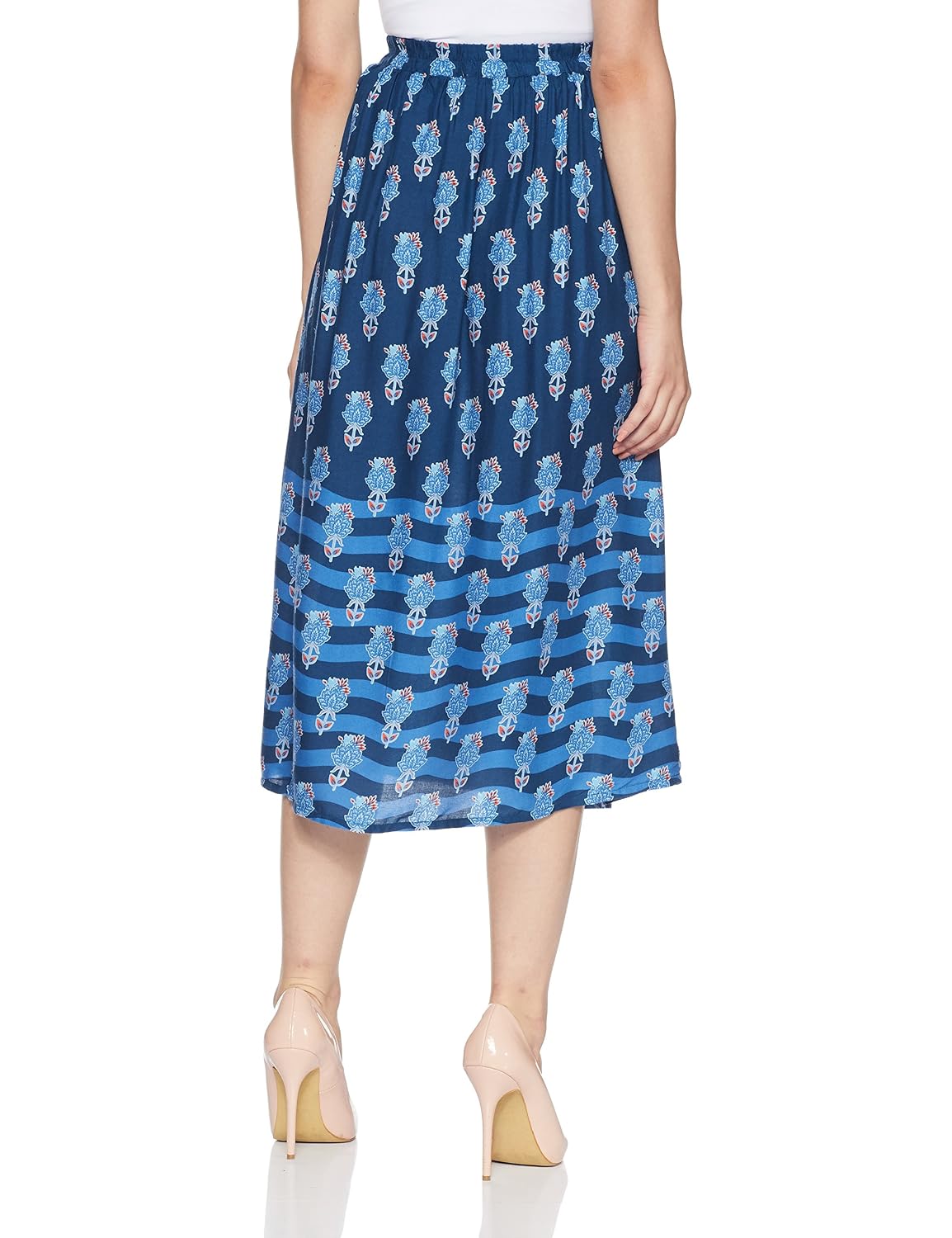 global desi women's a-line knee long skirt