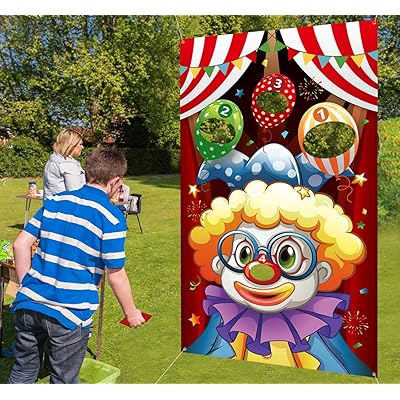 Carnival Toss Games Party Supplies&ndash; Birthday Circus Activities Decorations,with 3 bean bags