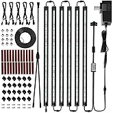 Litever LED Safe Light Kit. Human Motion Sensor Activated. 6 Slim LED Light Bars. Linkable Extendable Plug-in for Gun Safe, Locker, Closet, Showcase, in-Cabinet Under Counter Pantry. Daylight 5000K