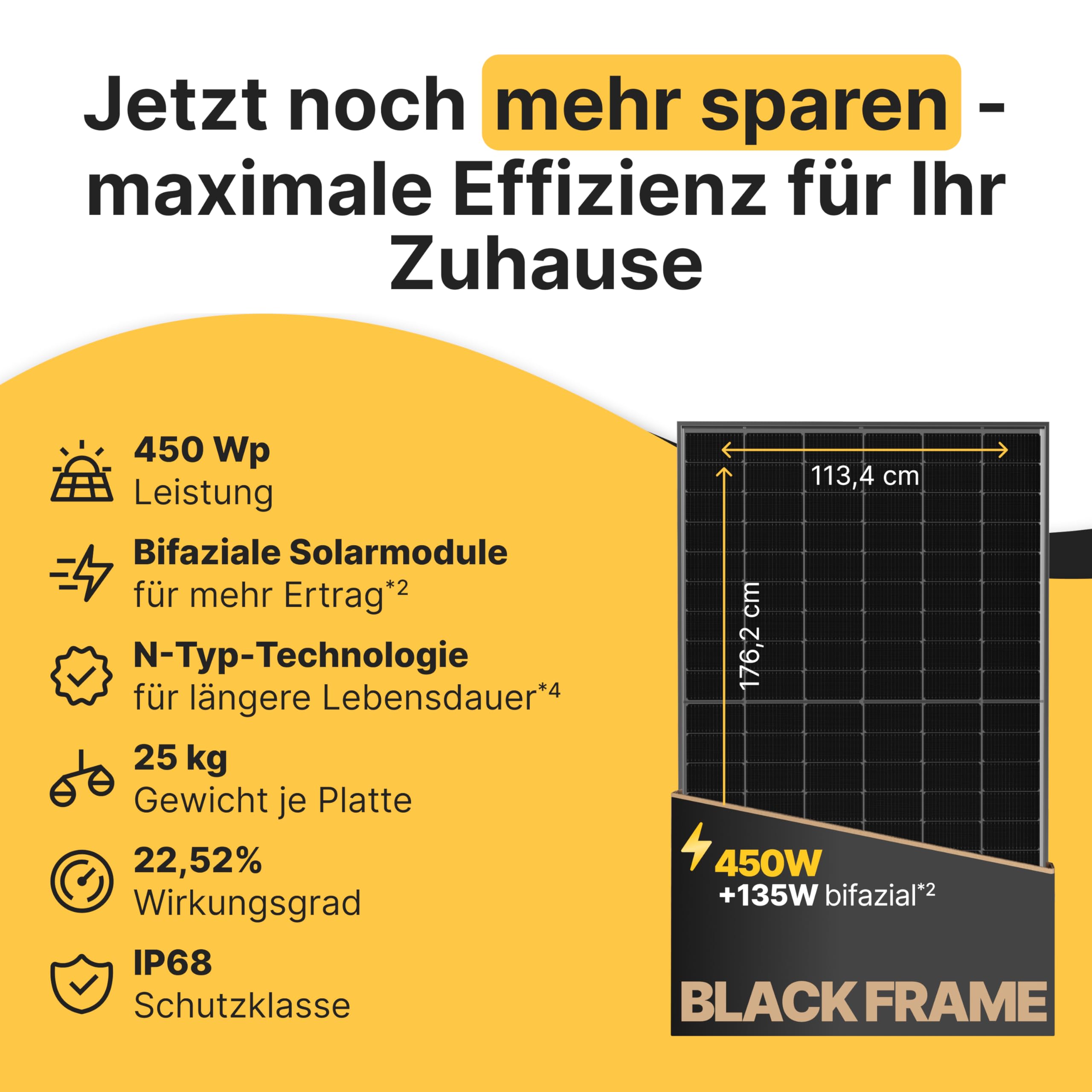 Solakon 900W Balkonkraftwerk - Balkonkraftwerk 800W komplett Steckdose - neuester 800 Watt Wechselrichter - Solaranlage Komplettset - 450W bifaziale Solarmodule inkl Zubehör - 5m Kabel, Ohne Halterung 7