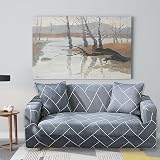 Teynewer 1-Piece Stretch Sofa Cover 3 Seater Grey Grid view 2