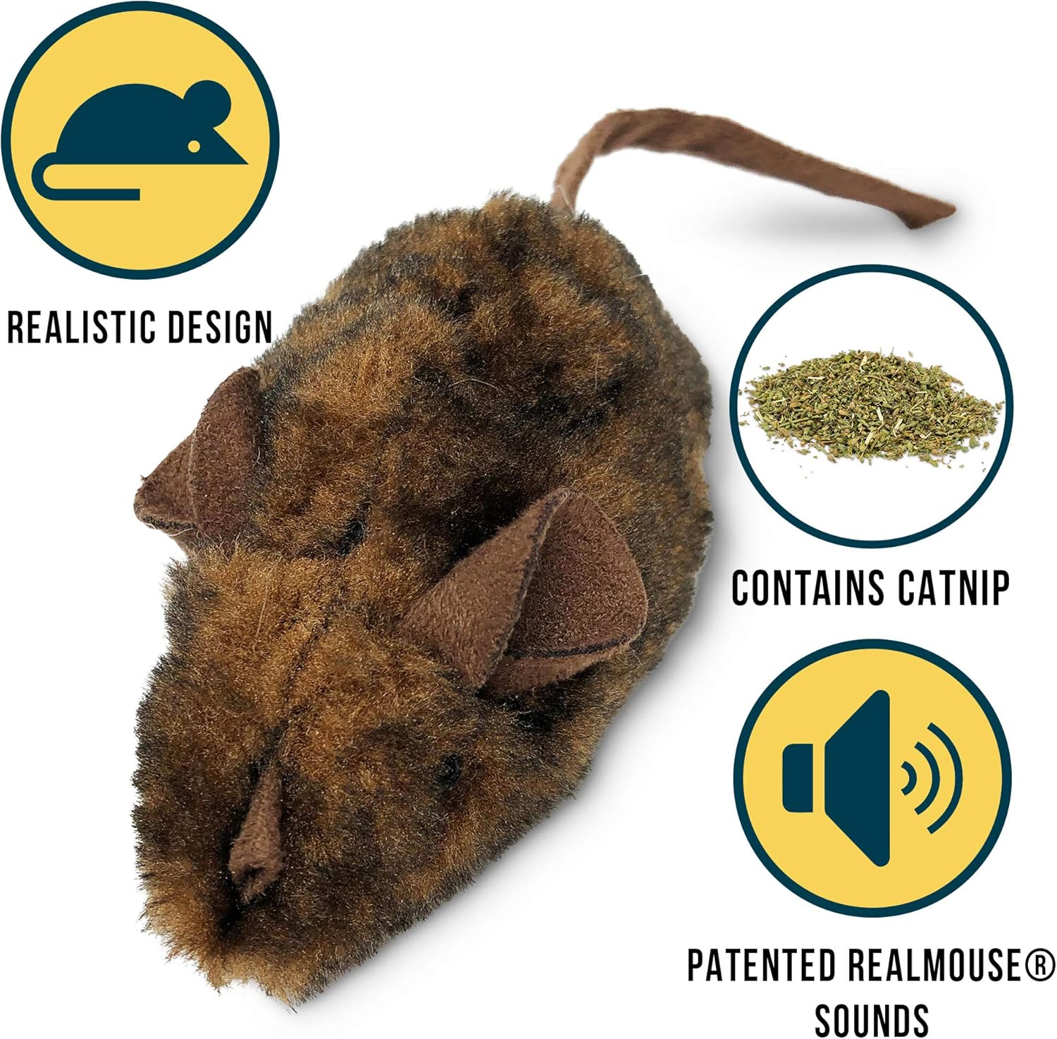 OurPets Play-N-Squeak Mouse Hunter Cat Toy (Interactive Cat Toy & Catnip Toy with Real Mouse Electronic Sound Catnip Toys for Cats) Perfect Cat Toys for Indoor Cats with Catnip) : Pet Mice And Animal Toys : Pet Supplies