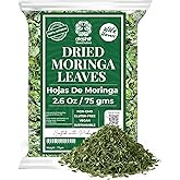 Moringa Leaves-2.6oz, Dried From Fresh Green Moringa Oleifera Leaves, Hojas De MoringaSecas, Loose Leaf Tea, Drumstick Tree Leaf, Non-GMO. by Akshit