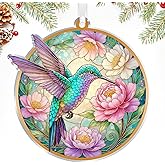 HEXMOZ Hummingbird Christmas Ornament - Bird Ornaments for Christmas Tree - Hummingbird Gifts for Women - Bird Gifts Ideas for Birds Lovers - Acrylic Holiday Decoration Ornament