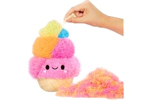 Fluffie Stuffiez Ice Cream Small Collectible Feature Plush - Surprise Reveal Unboxing with Huggable ASMR Fidget DIY Fur Pulling, Ultra Soft Fluff