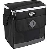 Fridge Pak Insulated 30 Can Large Capacity Insulated Cooler Bag and Extra Large Adult Lunchbox (Black)