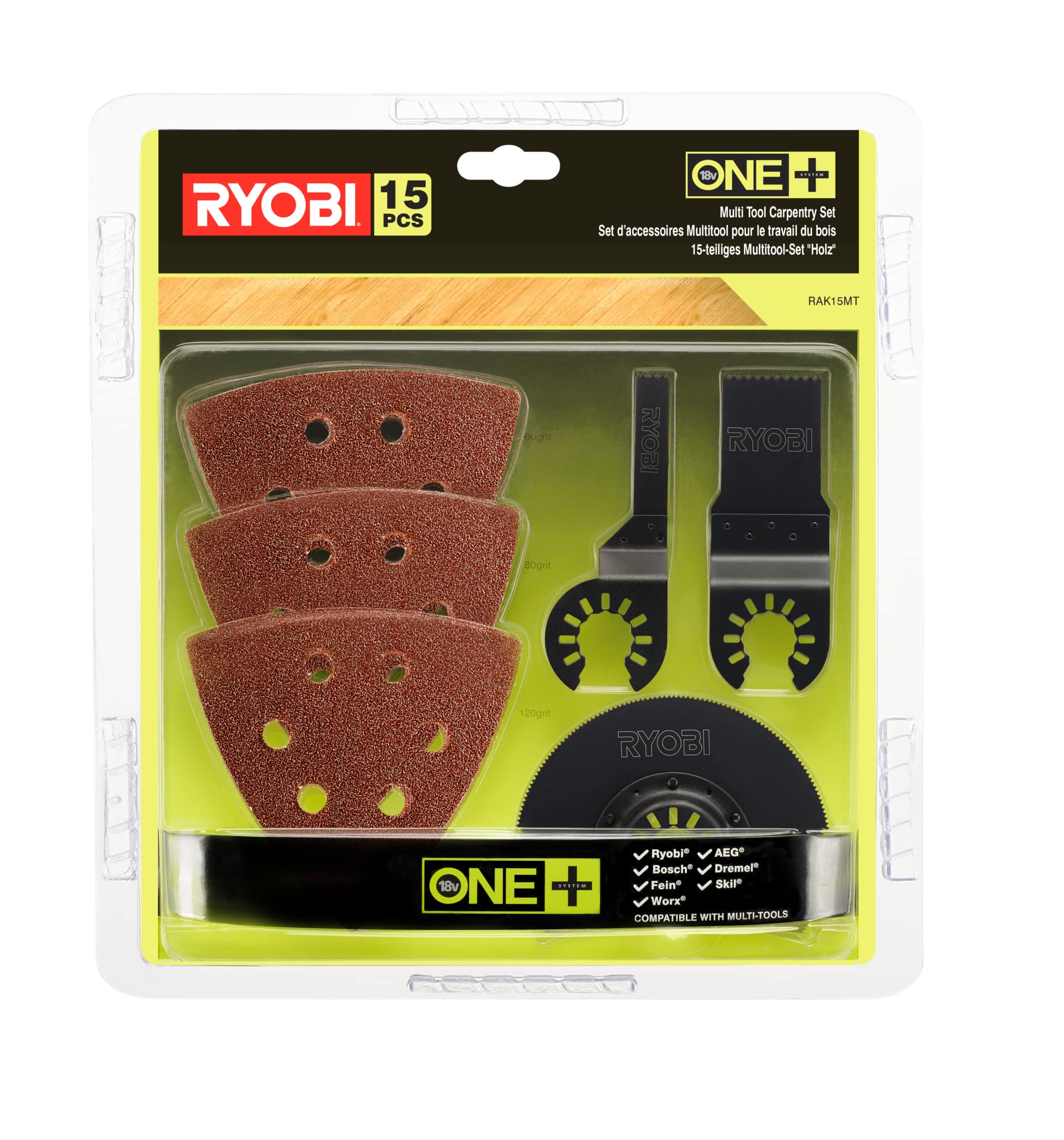Ryobi RAK15MT Multi-Tool Blade Set (15 Piece)