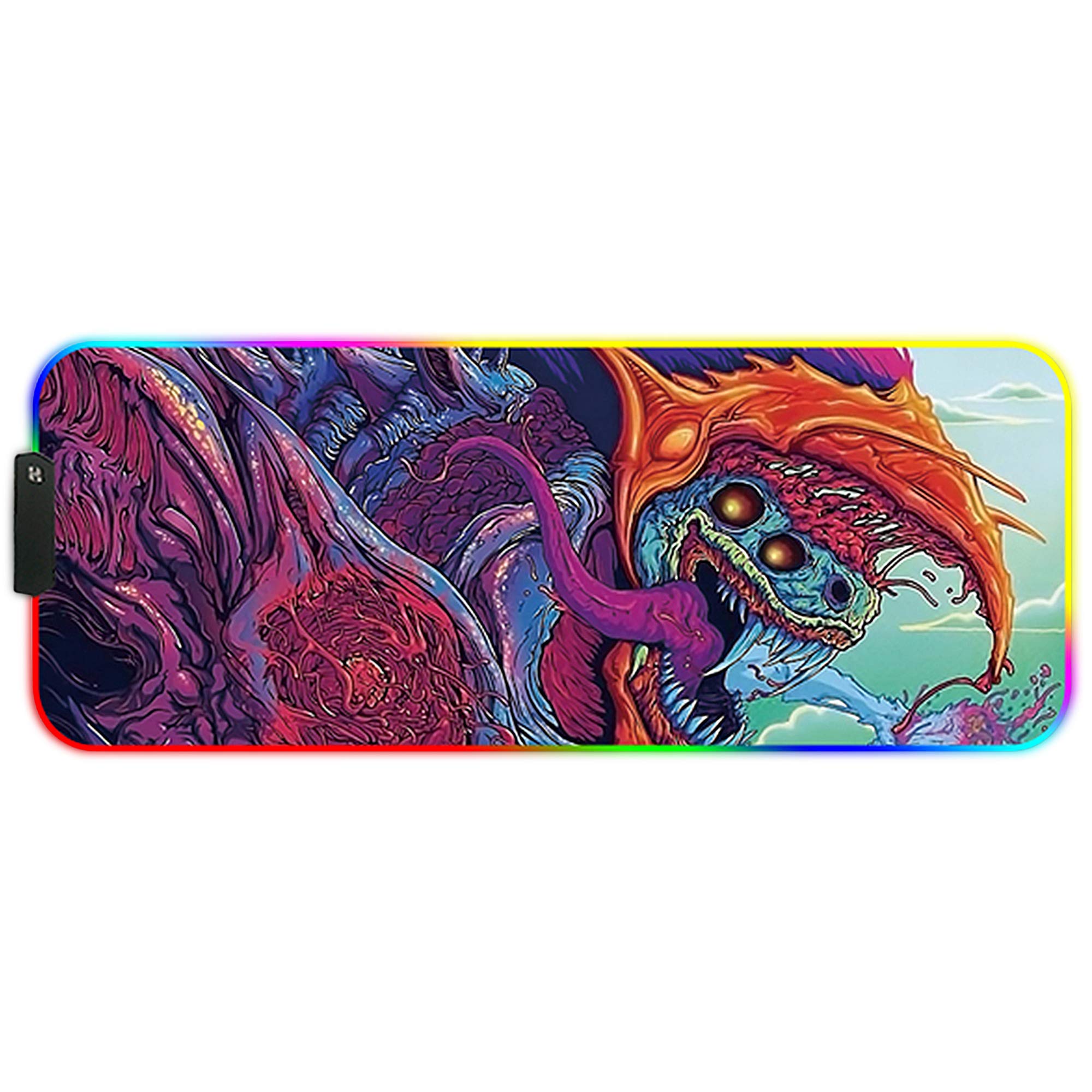 DORRISO RGB Gaming Mouse Pads Large XL 800x300x3 mm Led Mousepad Anti-slip Rubber Base Computer Keyboard Mice Mat for PC Laptop Desk Gaming Mouse Mats Beast