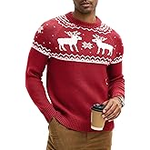 HOTake Men's Pullover Crewneck Sweater, Fair Isle and Christmas Pattern Available