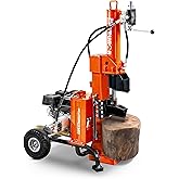 SuperHandy Log Splitter with Durable Steel Wedge, Portable Design for Firewood and Forestry Harvesting (25 Ton Gas Powered)