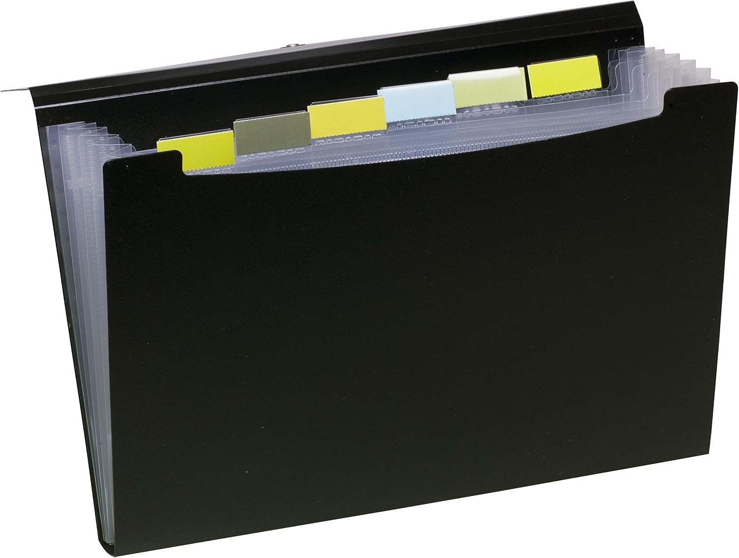 eco-eco A5 50% Recycled 7 Clear Pocket Black Cover Expanding File Receipt, Bills, Cards Organiser - Document Folder - Colour Index Tabs - Image 4