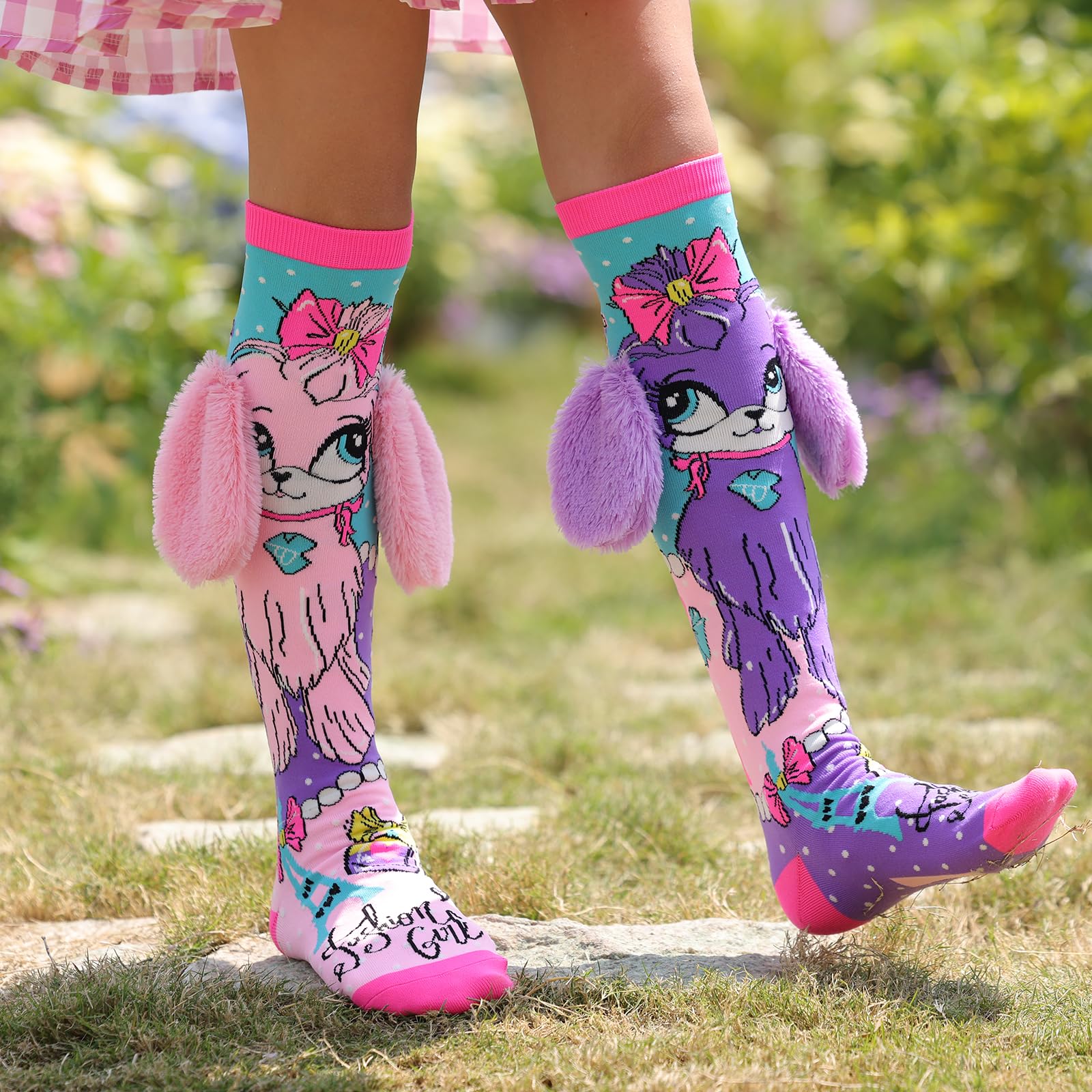 Crazy socks for kids Cute girl socks girls wacky Funky Stretch Mid to High Novelty Socks
