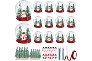 Christmas Snow Globes Making Kit - Make Your Own Snow Globes, Plastic Snow Globes for Crafts, All Supplies Included, Complete