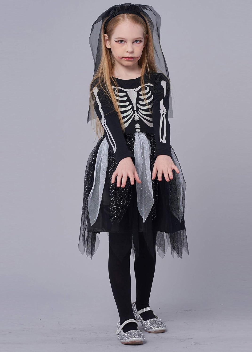 Zombie/Ghost Outfit for World Book Day IKALI Girls Skeleton Costumes