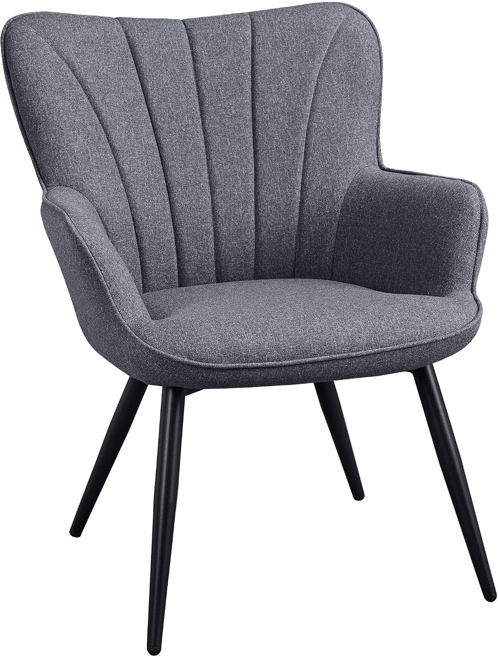 Yaheetech Modern Tub Chair Linen Fabric Armchair Grey