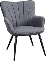 Yaheetech Modern Tub Chair Linen Fabric Armchair Grey