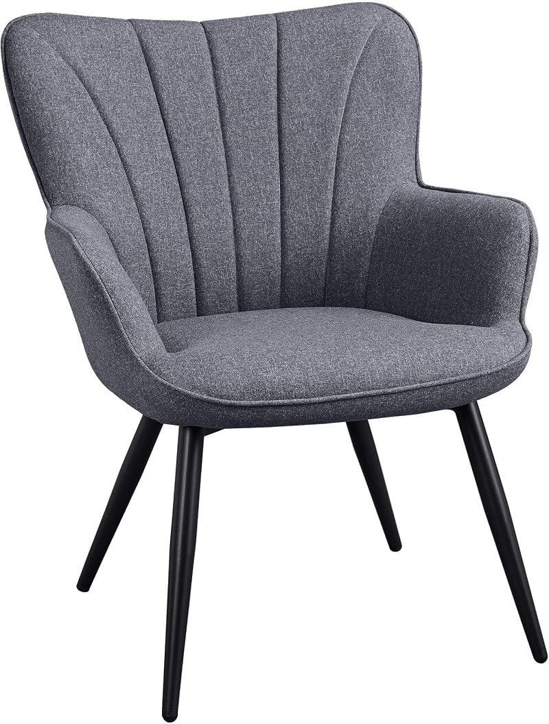 Yaheetech Modern Tub Chair Linen Fabric Armchair Grey