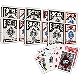 Bicycle 12pk Red & Black Rider Back Playing Cards, Standard Index, Decks of Cards, Premium Poker Cards for Blackjack, Casino