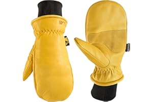 Wells Lamont Men's HydraHyde Leather Winter Work Mittens | Water-Resistant | Saddletan | Large (1217L)