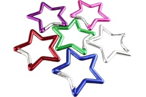 SWATOM Aluminum Star Shape Carabiner Clip Spring Snap Hook Keyring Carabiners Keychains Outdoor Accessories (2.8 Inch)