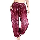 Lannaclothesdesign Harem Pants Women – Boho Elephant Pants High-Waisted Hippie Clothes with Pockets for Yoga