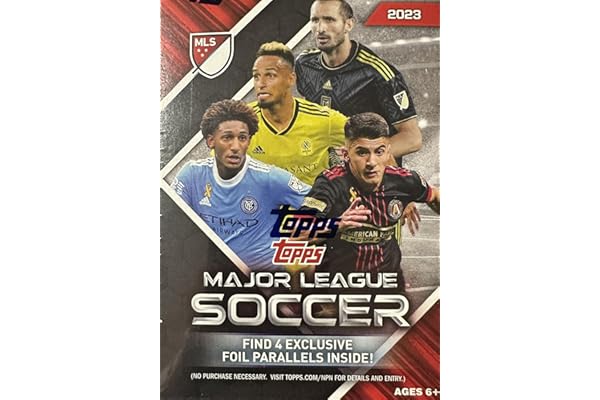 2023 Topps MLS Soccer Blaster Box of Packs with 4 Exclusive Icy Foilboard Parallel Cards Per Box and Chance for Autographs and New Pearlers Chrome Cards of Top Goal Scoring Players