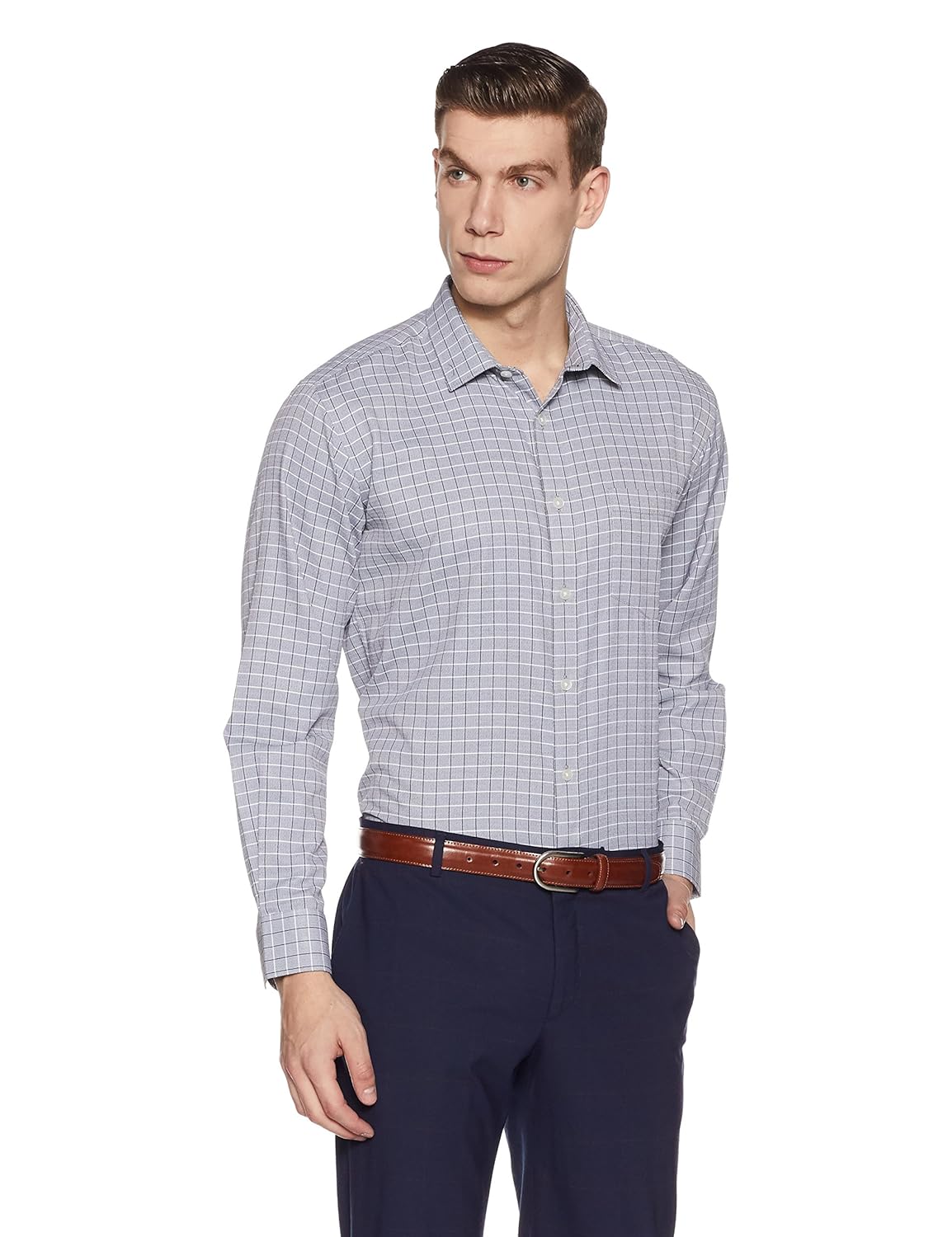 symbol amazon brand men's regular fit formal shirt