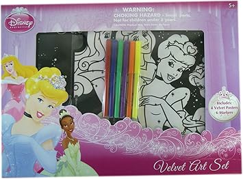 Disney Collection Velvet Princess Art Set Disney Princess Coloring Poster With Markers Amazon Co Uk Toys Games