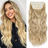 AliLeader 4PCS Clip in Hair Extensions 20in Curly Synthetic Brown