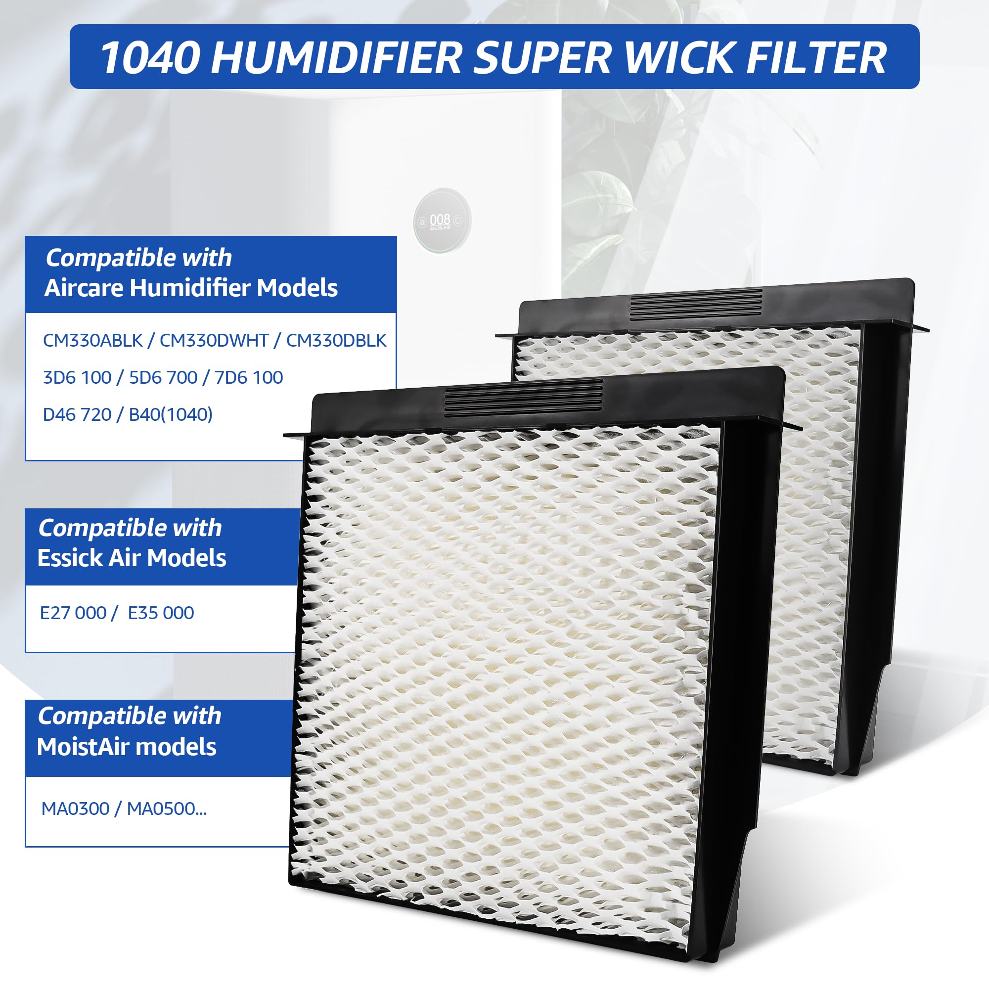 1040 Super Wick Humidifier Filter Replacement for Essick Air AIRCARE Humidifiers Filter B40 B40-C 3D6 100 5D6 700 7D6 100 D46 720 CM330AWHT CM330ABLK CM330DWHT CM330DBLK - 4 Pack