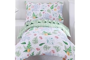 Viviland Baby Elephant Toddler Comforter Sets, Cute Boys Girls Toddler Bedding Set, Soft Microfiber Toddler Bed Set