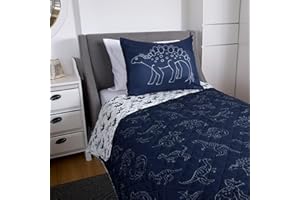 Dinosaur 2-Piece Twin Comforter Set EXPRESSIONS – Kids Comforter & Sham – Soft & Cozy – for Boys & Girls – Machine Washable