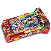 Merchant Ambassador Street Fighter II Arcade Pinball, Electronic Game | Mini machine for kids and adults with lights, sounds, vibrating bumpers, and LED scoreboard. Officially licensed Capcom art