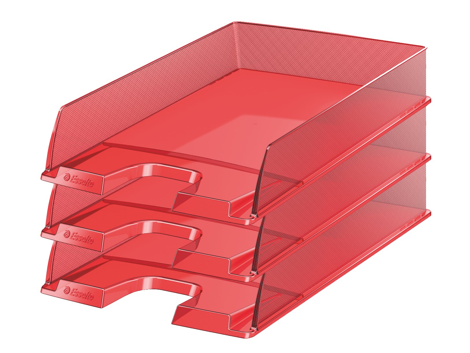 Esselte A4 Europost Letter Tray, Transparent Red, Pack of 10, Solea Range, 623601