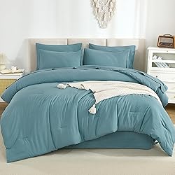 Litanika King Size Comforter Set Grayish Teal - 7