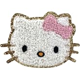 ZOOX Mickey &amp; Friends Sticker Patches 3M Adhesive, Classic Chennile w/Gold Glitters 3.5" (Kitty)