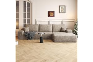 AUGOP 108" Sectional Couches for Living Room Modern Modular Sofa with L-Shape Couchs Upholstered Boneless Couch Deep Seat Sectional Couch with Chaise (Camel, Right Facing Chaise+2Seaters)