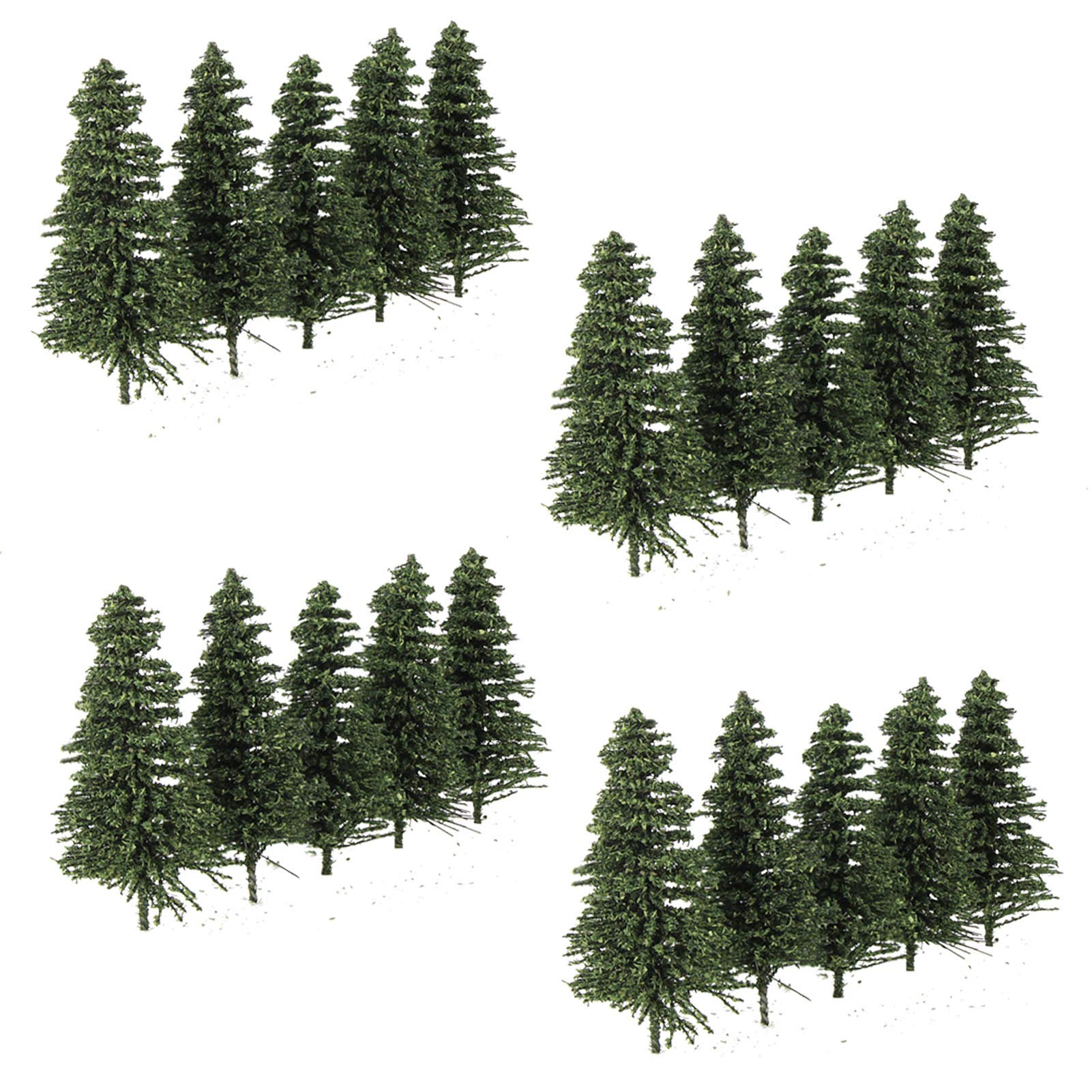 Evemodel S0806 40PCS Dark Green Pine Model Cedar Trees 65mm for Model Railroad Scenery Landscape Layout HO OO Scale