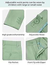 Marvelous World Boys Suits Light Avocado Slim Fit