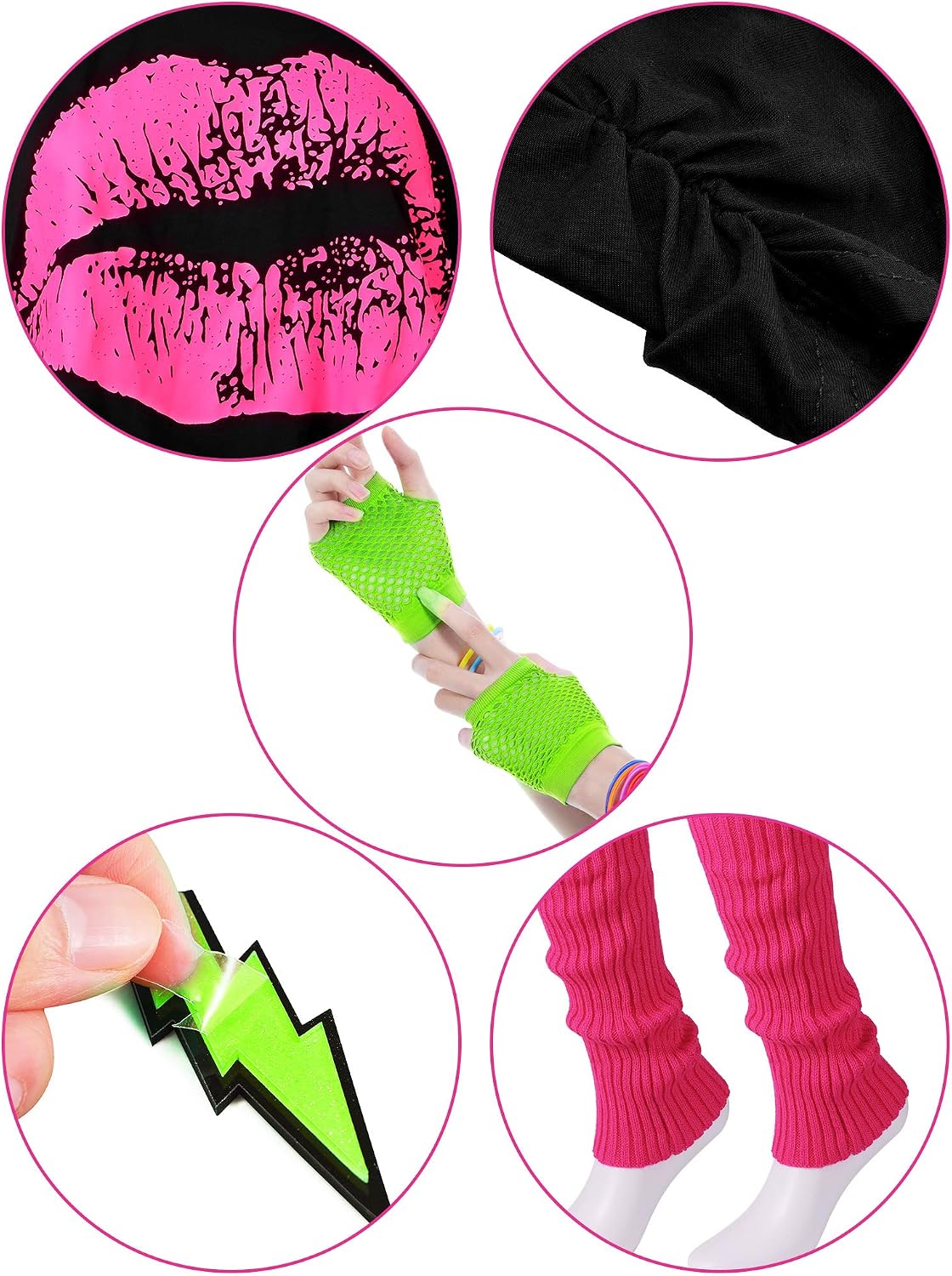 Women's 80s Costume Accessories Set - Image 5