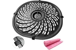 HQT Air Fryer Replacement Parts Grill Pan For 7QT PowerXL Gowise Air Fryers, Upgraded Air Fryer Crisper Tray Plate Rack Insert Grate with Rubber Bumpers, Nonstick, Dishwasher Safe