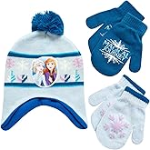 Disney Girls Frozen Winter Hat and 2 Pair Gloves or Mittens (Age 2-7)