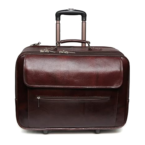 pure leather trolley bags