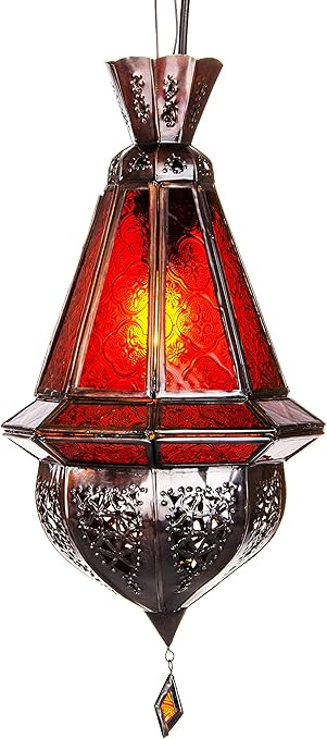 Orientalische Lampe Pendelleuchte Rot Moulay 45cm E27 Lampenfassung