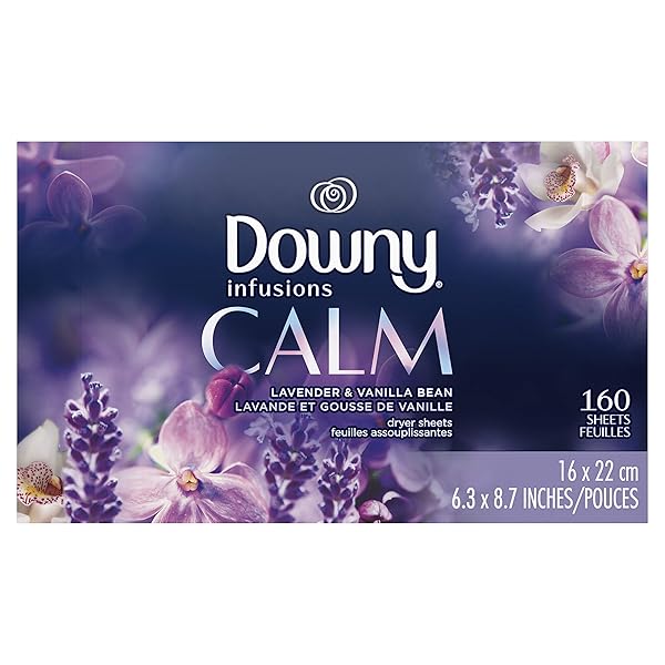 INFUSIONS FABRIC SOFTENER DRYER SHEETS, CALM, LAVENDER & VANILLA BEAN 160 COUNT