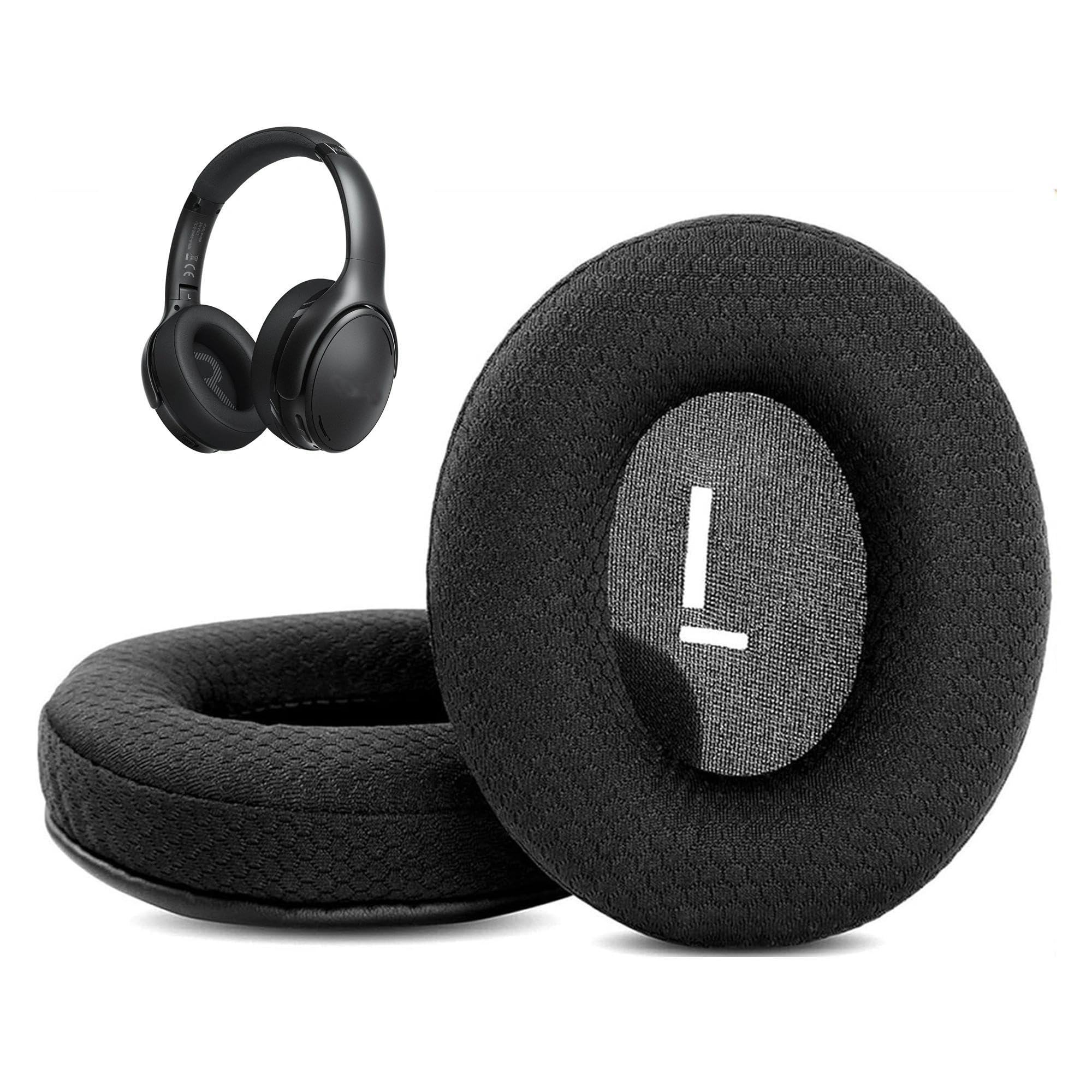 HTINDUSTRY Earpads Replacement Cushion Compatible with Mpow H19 IPO Bluetooth 5.0 Active Noise Cancelling Headphone Ear pads with Breathable Fabric/High Density Foam