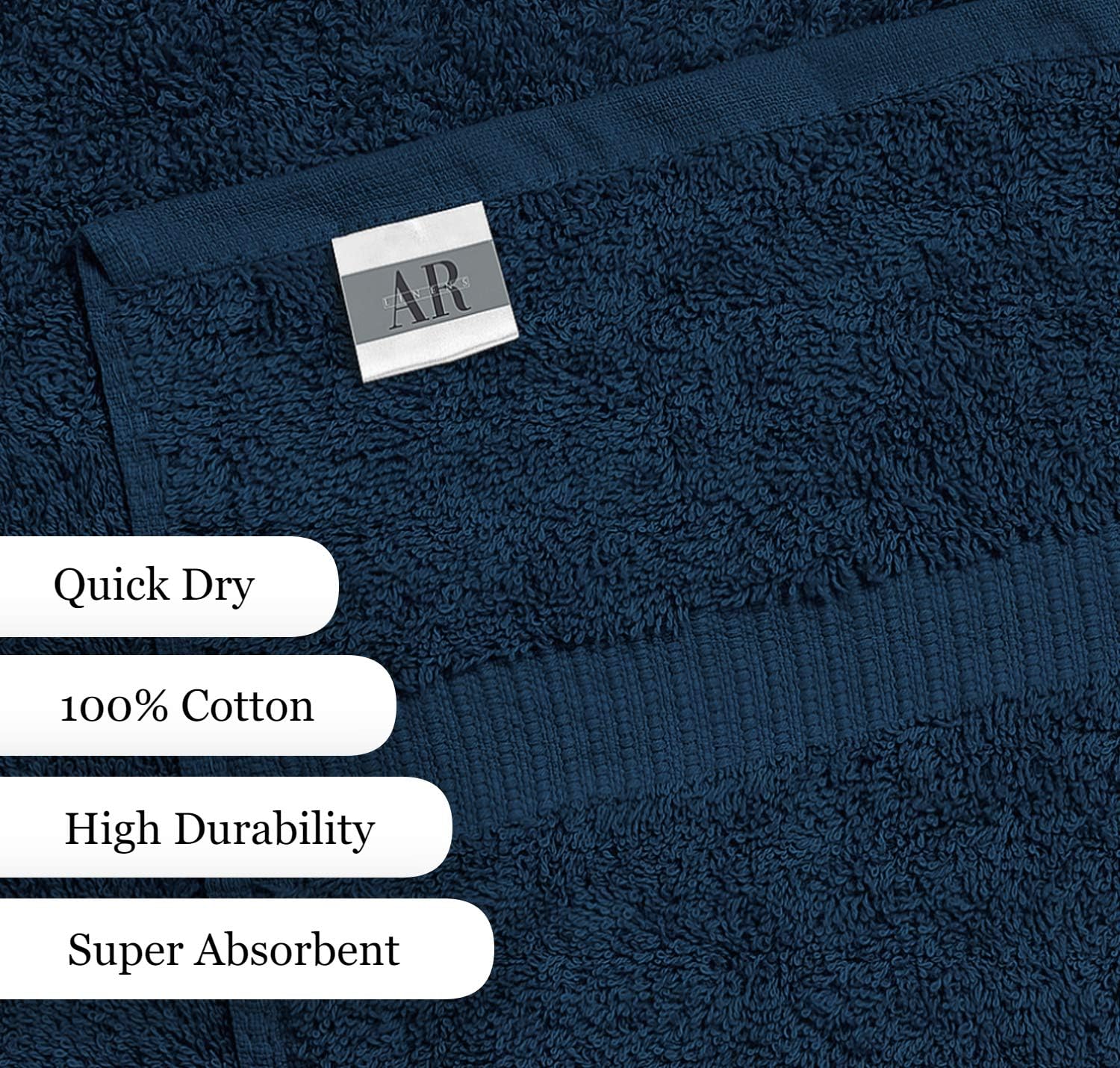 Bath Towel 100% Ring Spun Cotton Grey 24"x48" Pack of 6 Hotel and Spa Quality Home Gym Medium Towel Bathroom Set Towels for Bathroom Highly Absorbent Quick Dry Luxury Towel Set: Kitchen & Dining