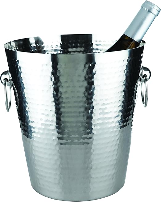 hammered metal ice bucket