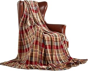 MERRYLIFE Throw Blanket Plaid Sherpa | Ultra-Plush Soft Colorful Oversized | Decorative Couch Travel Blanket | (50" 60", Love Urban)